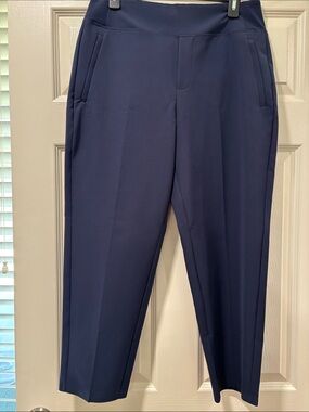 Athleta Endless High Rise Pull-On Trousers Navy 10 Petite Stretch